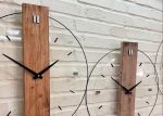 ساعت دیواری مدرن چوبی و شیشه