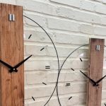 ساعت دیواری مدرن چوبی و شیشه