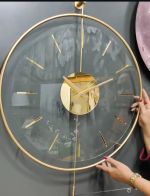 ساعت دیواری فلز و شیشه آونگ متحرک - تصویر 6