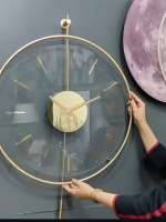 ساعت دیواری فلز و شیشه آونگ متحرک - تصویر 5