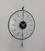 ساعت دیواری فلز و شیشه آونگ متحرک - تصویر 4