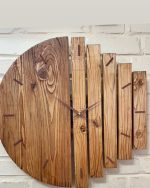 ساعت دیواری مدرن چوبی خطدار