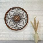 ساعت دیواری مدرن چوب خط - تصویر 3