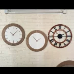 ساعت دیواری مدرن چوبی فلزی - تصویر 4