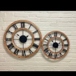 ساعت دیواری مدرن چوبی فلزی - تصویر 2