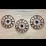 ساعت دیواری مدرن چوبی فلزی - تصویر 6