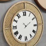 ساعت حصیر بامبو و چوب راش